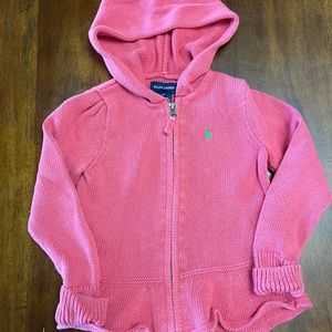 Ralph Lauren Girls Pink Zip Sweater - Size 5